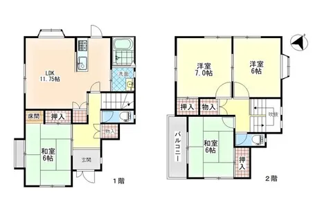兵庫県加東市上滝野【一戸建】の間取り