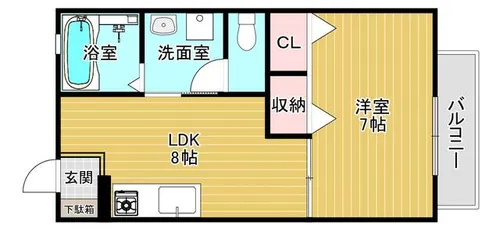 福岡県北九州市小倉南区葛原1丁目【アパート】の間取り