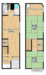 大阪府大阪市旭区中宮2丁目【テラスハウス】の間取り