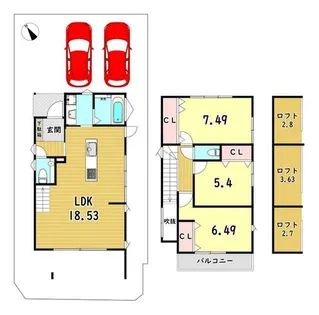 京都府京都市北区上賀茂東後藤町【一戸建】の間取り