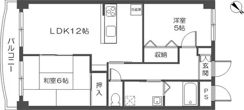 中島マンション【1階】の間取り