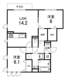 京都府向日市寺戸町里垣内【マンション】の間取り