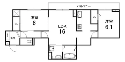 京都府向日市寺戸町里垣内【マンション】の間取り