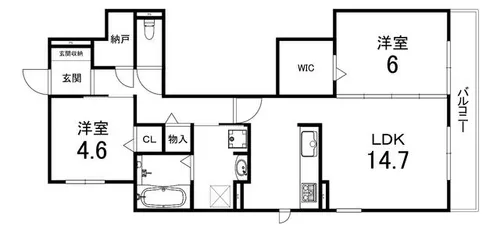 京都府向日市寺戸町里垣内【マンション】の間取り