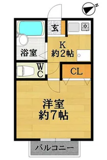 グレーンパーク西一社【202号室】の間取り