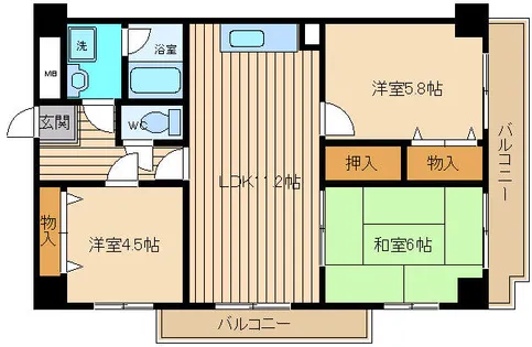 エコーハイツ【505号室】の間取り