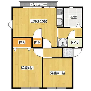 河原サンハイツB棟【206号室】の間取り