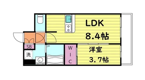 プレサンスOSAKA東成中本ハーヴィル【9階】の間取り