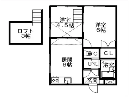 スカイブルーK【103号室】の間取り