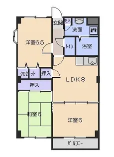 ロンシャン仁川【3階】の間取り