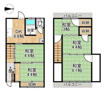 大阪府寝屋川市東香里園町【一戸建】の間取り