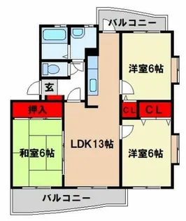 プロシード二日市南【2階】の間取り