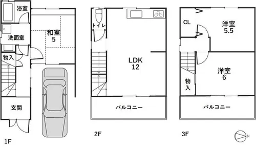 京都府京都市伏見区久我西出町【一戸建】の間取り
