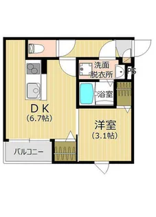 エクシア福大駅前【A102号室】の間取り