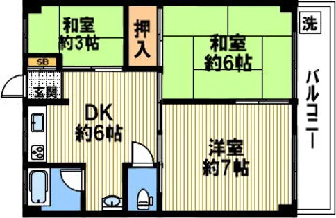 六甲ハリウッド・ハイツ【303号室】の間取り