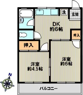 八甲マンション【105号室】の間取り