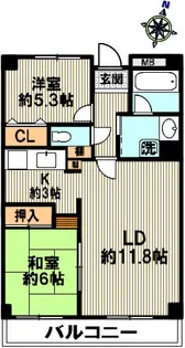 ボヌール御影【202号室】の間取り