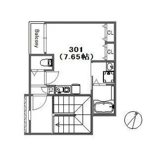 ハイライフ西大黒町【3階】の間取り