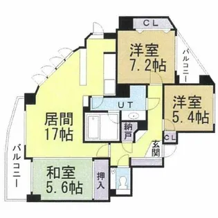 じょうてつドエルアイム学園の杜【602号室】の間取り
