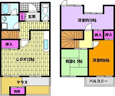 兵庫県神戸市東灘区森北町7丁目【テラスハウス】の間取り