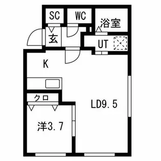 北海道札幌市北区新琴似七条1丁目【マンション】の間取り
