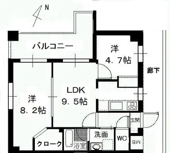 コウベアーバンⅢ【2階】の間取り