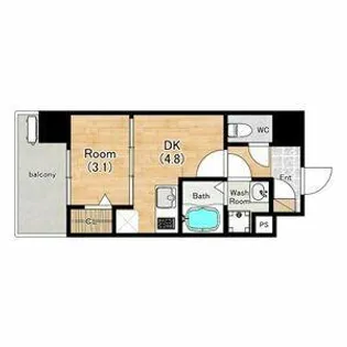 エクスフォート京都聚楽町【0502号室】の間取り
