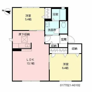 ティエラ【A0102号室】の間取り
