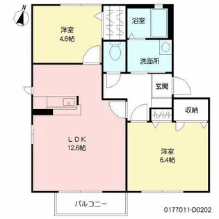 スペリオール D棟【D0202号室】の間取り