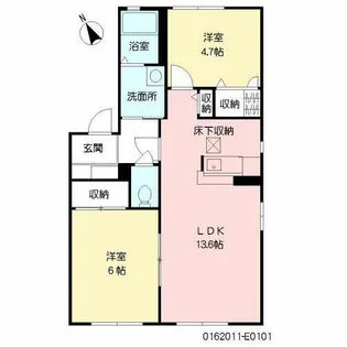 ガーデンシティ今井 E棟【E0101号室】の間取り