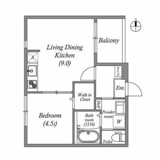 ボヌール太秦【1階】の間取り
