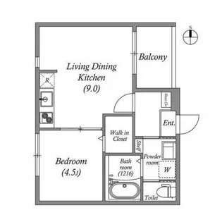 ボヌール太秦【2階】の間取り