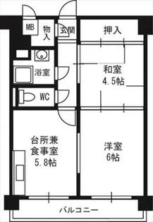 豊平市街地住宅【1006号室】の間取り