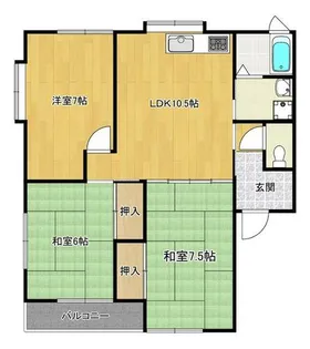 和歌山県田辺市稲成町【アパート】の間取り