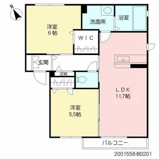 Ele-Garden B棟【B0201号室】の間取り