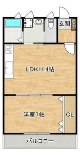マンションEX13【1-H号室】の間取り