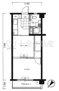 福岡高宮マンション【5階】の間取り