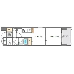コンソラーレ東野田【8階】の間取り