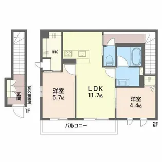 大阪府大阪市東淀川区豊新5丁目【アパート】の間取り