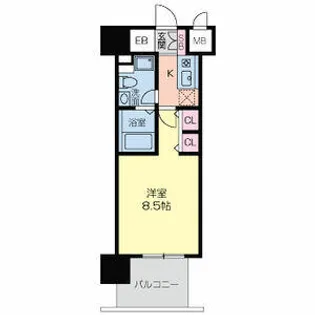 グラマシー京橋(旧エコロジー京橋レジデンス)【0312号室】の間取り