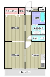 シャトー立田川【1階】の間取り