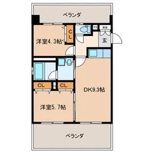 ウエスト フルハウス【4階】の間取り