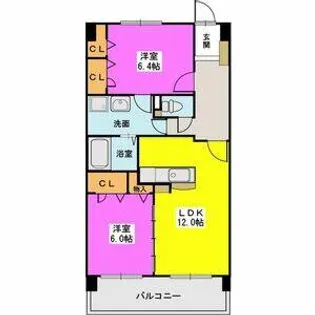 サングレイス下山門【3階】の間取り