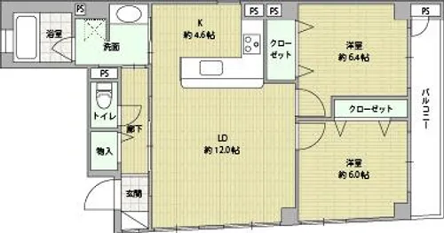 エスポアール帝塚山【301号室】の間取り