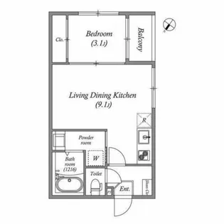 Wood Garden Ⅱ【0302号室】の間取り