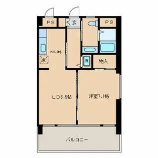 PARK SIDE GARDEN【51号室】の間取り