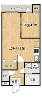 FUKUREA【202号室】の間取り