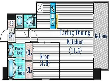 ツバサ西梅田グロリエ【702号室】の間取り