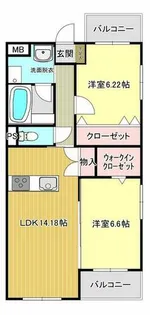福岡県福岡市西区周船寺1丁目【マンション】の間取り