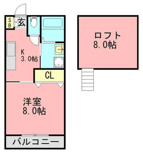 福岡県宗像市稲元4丁目【アパート】の間取り